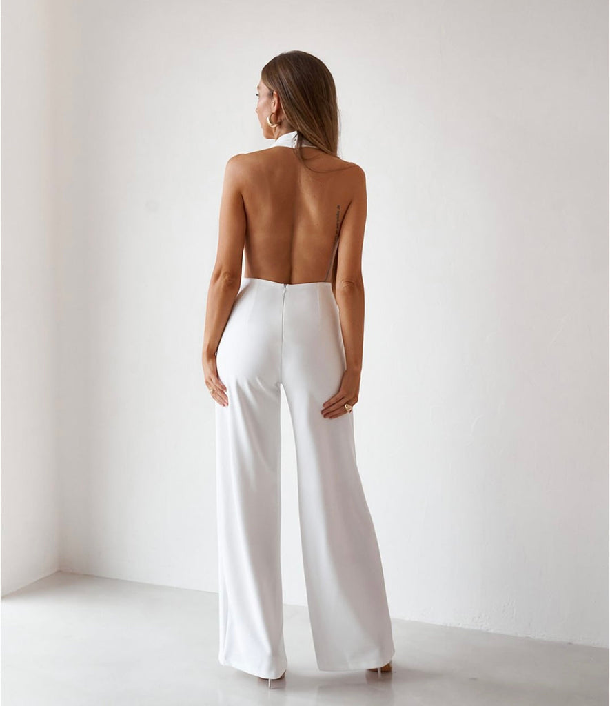 Backless Jumpsuit - White