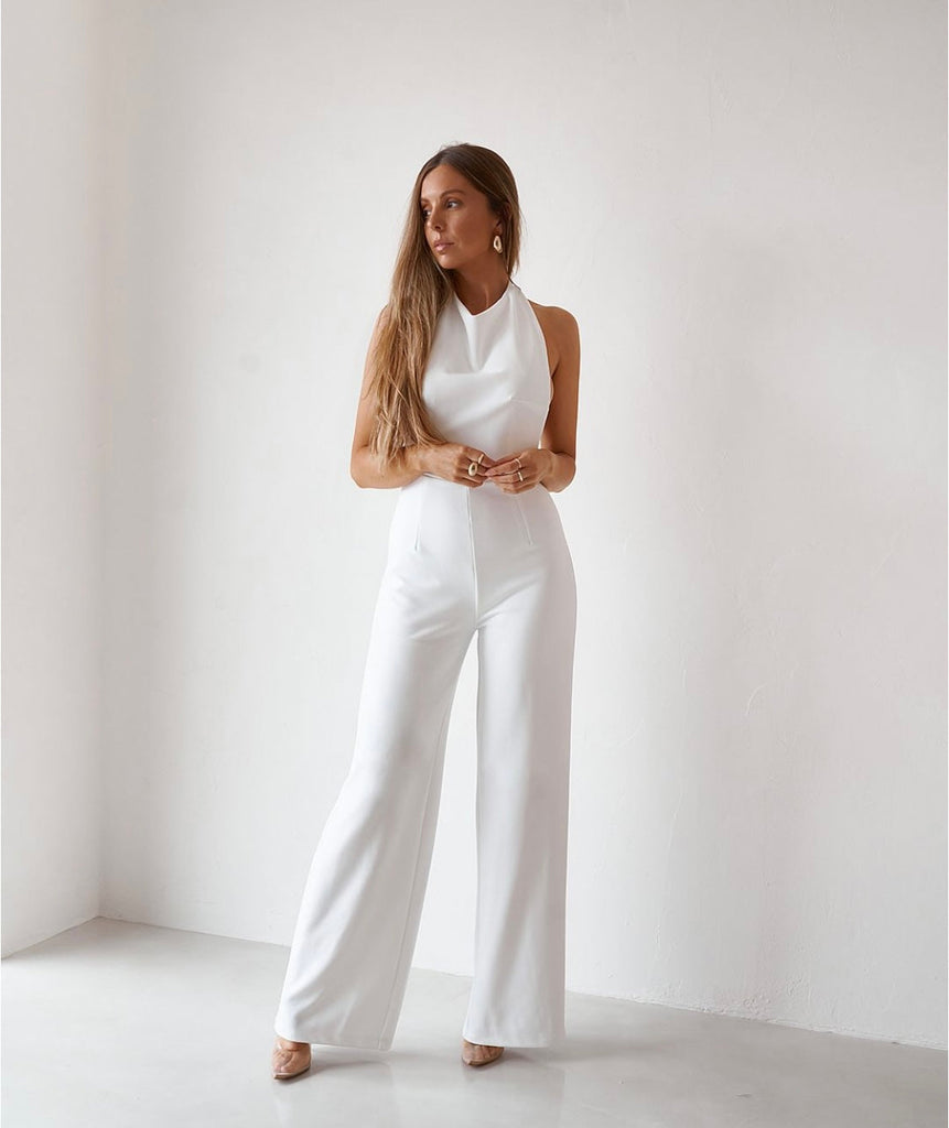 Backless Jumpsuit - White