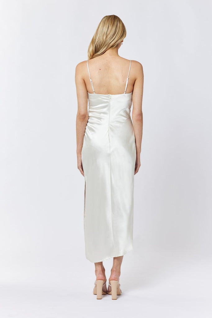 Billie Gathered Midi Dress - Ivory