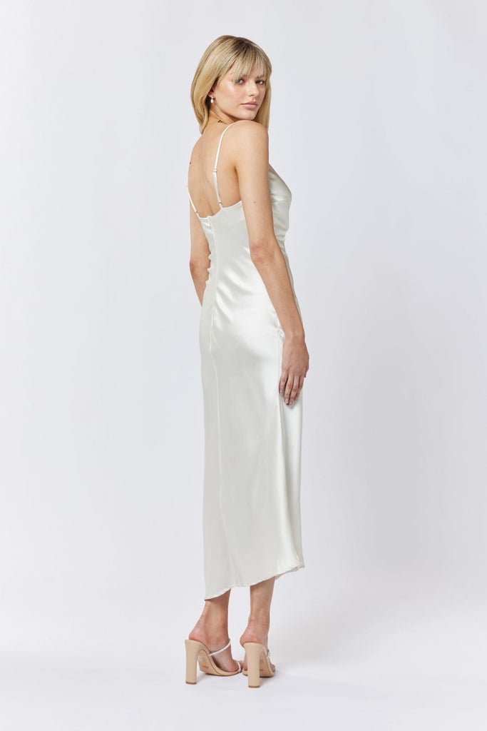 Billie Gathered Midi Dress - Ivory